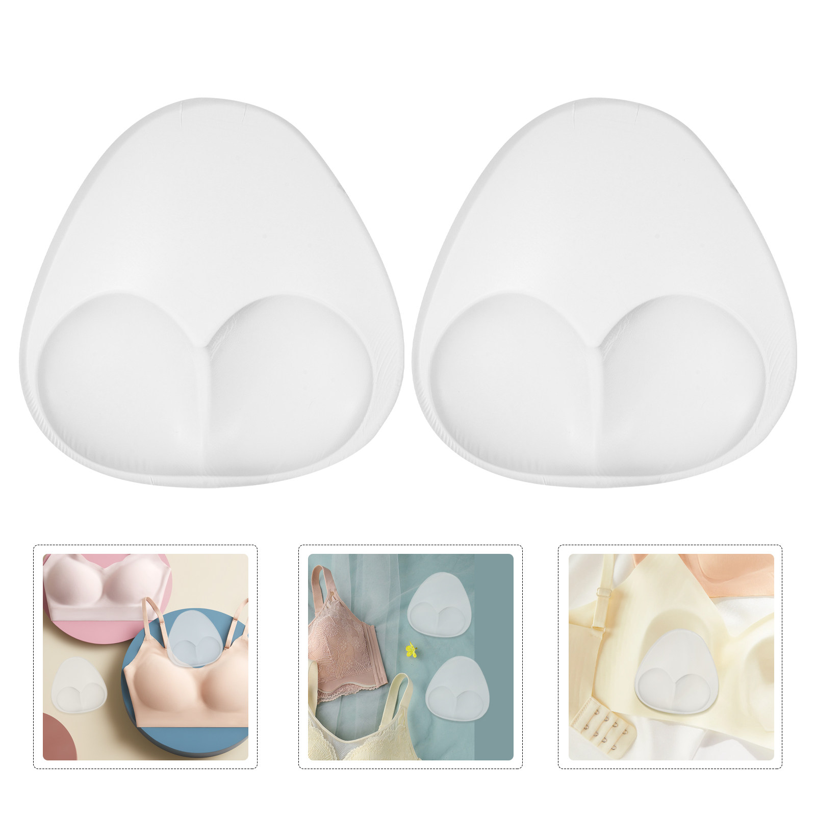 Push Up Bra Silicone - 1쌍의 투명 실리콘 브라 패드, 두꺼운
