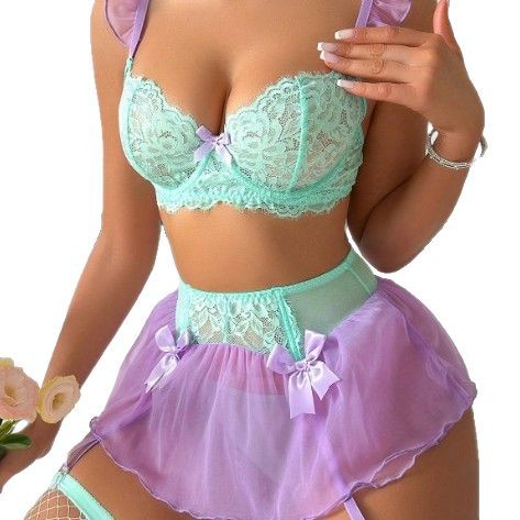 여성 섹시 레이스 에로틱 세트 리본 자수 란제리 브라  - Lace Bralette Set 리뷰 및 가격