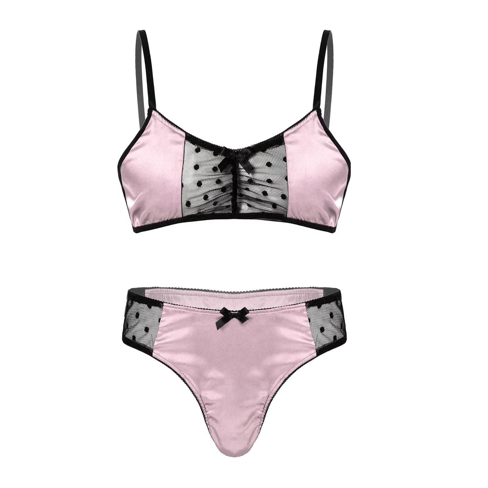 남자 새틴 란제리 정장 Sissy Nightwear 깎 - Sheer Mesh Bra 리뷰 및 가격