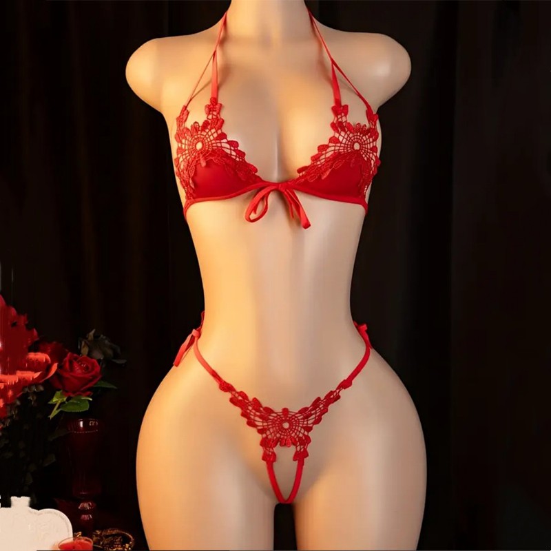 섹시한 여성 속옷 바디수트 란제리 레이스 플로럴 시스루 - Lace Bralette Set 리뷰 및 가격