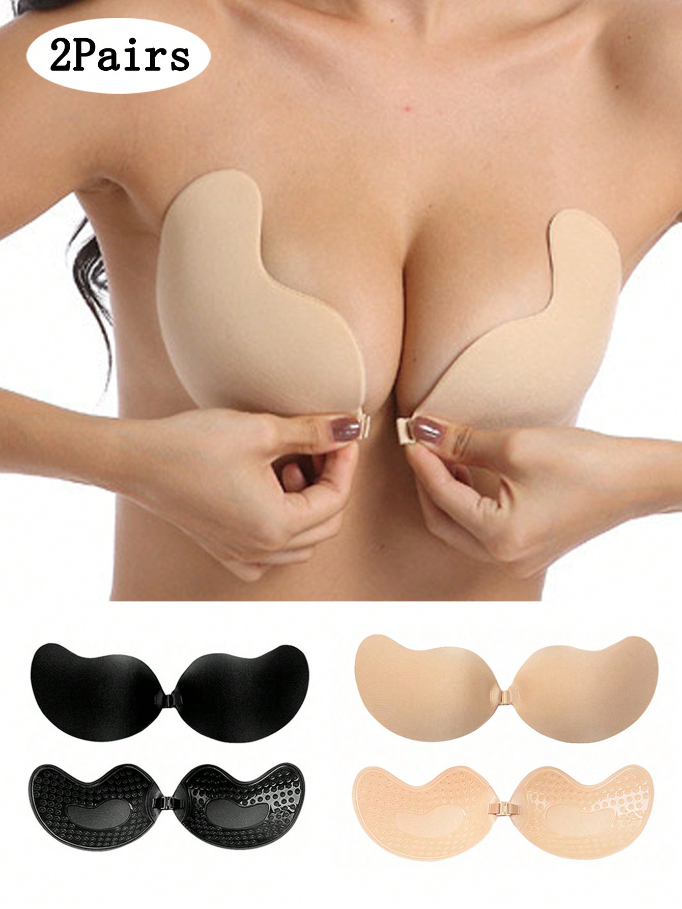 2팩 여성용 셀프 접착식 투명 스트랩리스 푸쉬업 패드  - Strapless Bra Adhesive 리뷰 및 가격